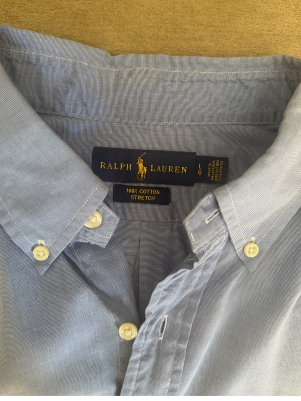 RALPH LAUREN Light Blue Button Down Cotton Shirt Size L